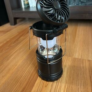 Black Portable collapsible Lantern with Fan new